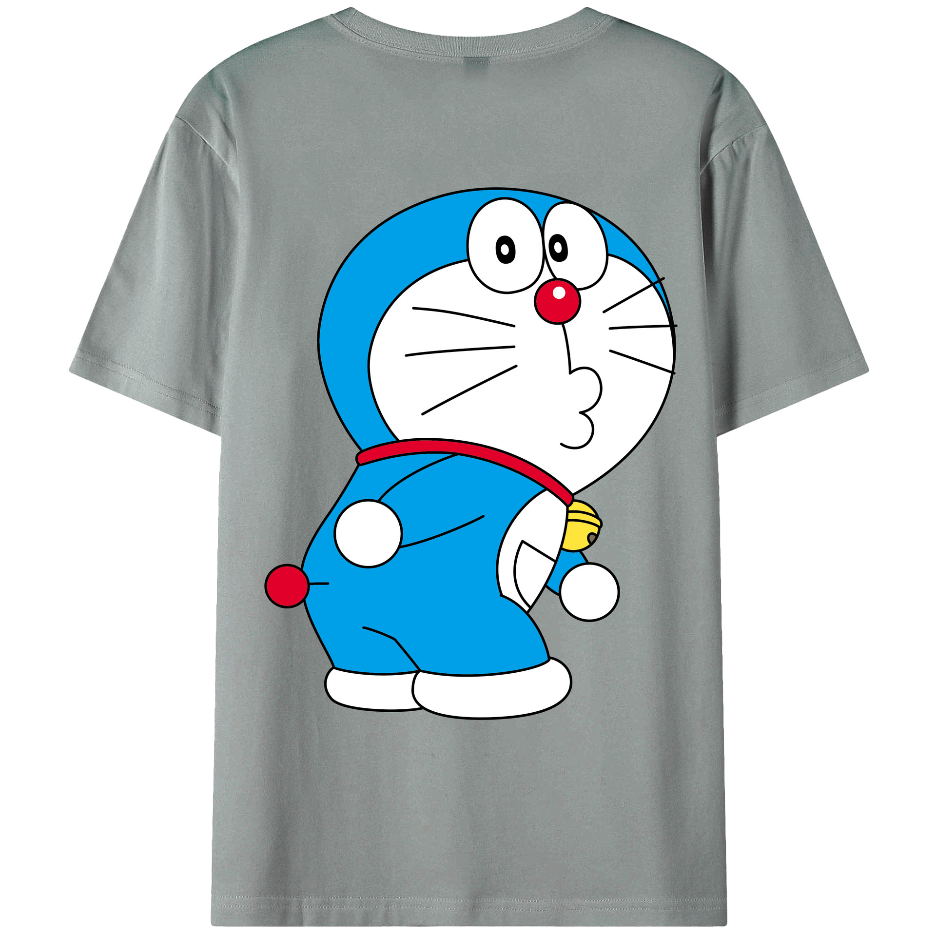 （画像用） ドラえもん Doraemon 綿100％ メンズ半袖Tシャツ（バックプリント） 通気性